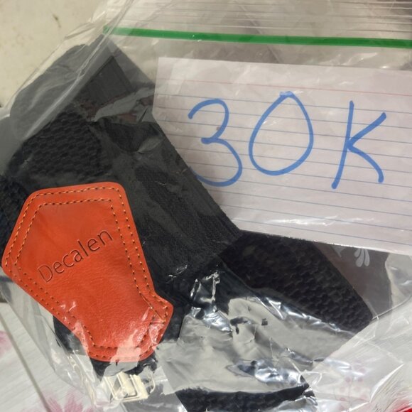 Decalen Mens Black Adjustable X-Back Suspenders With Orange Leather Accents 30k - Picture 7 of 7